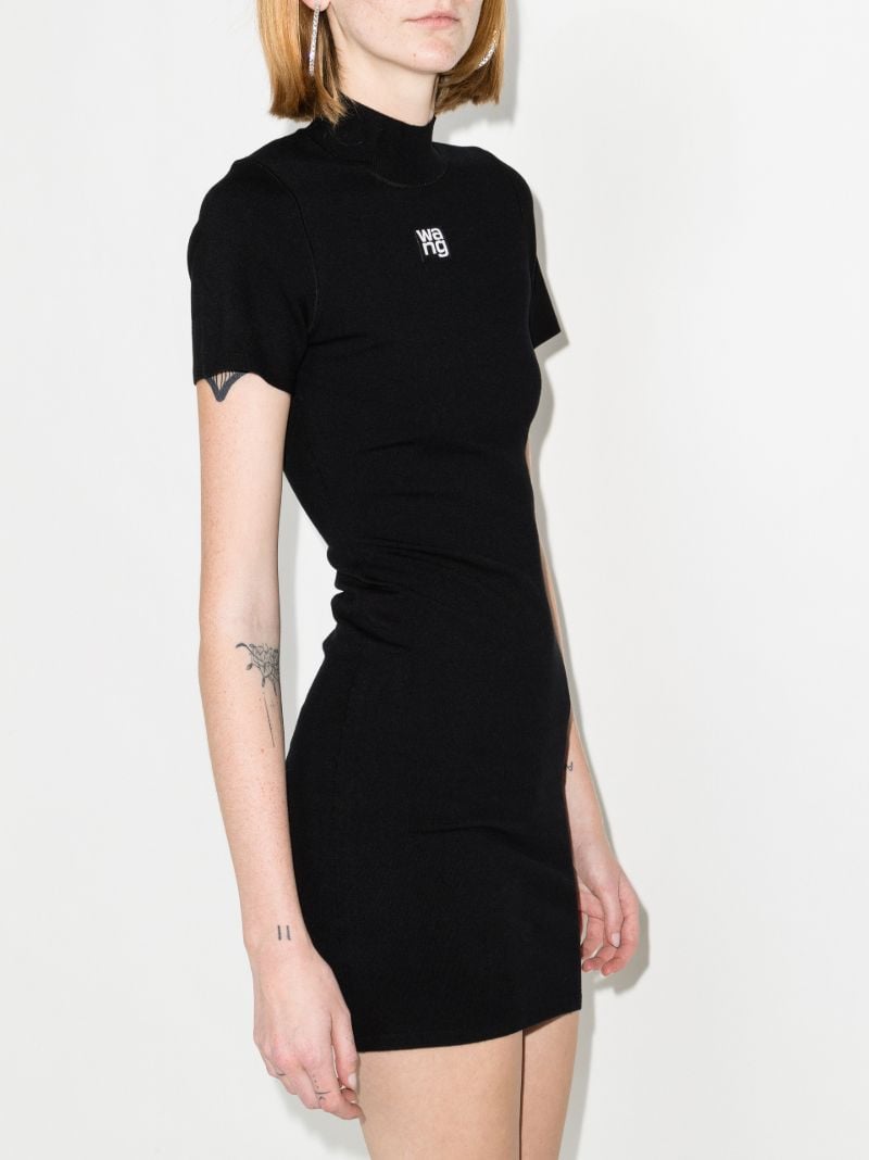 Black High-neck T-shirt Mini Dress