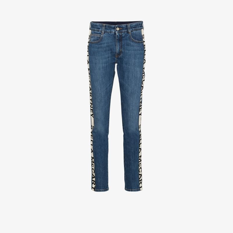 Logo Stripe Cropped Eco Jeans