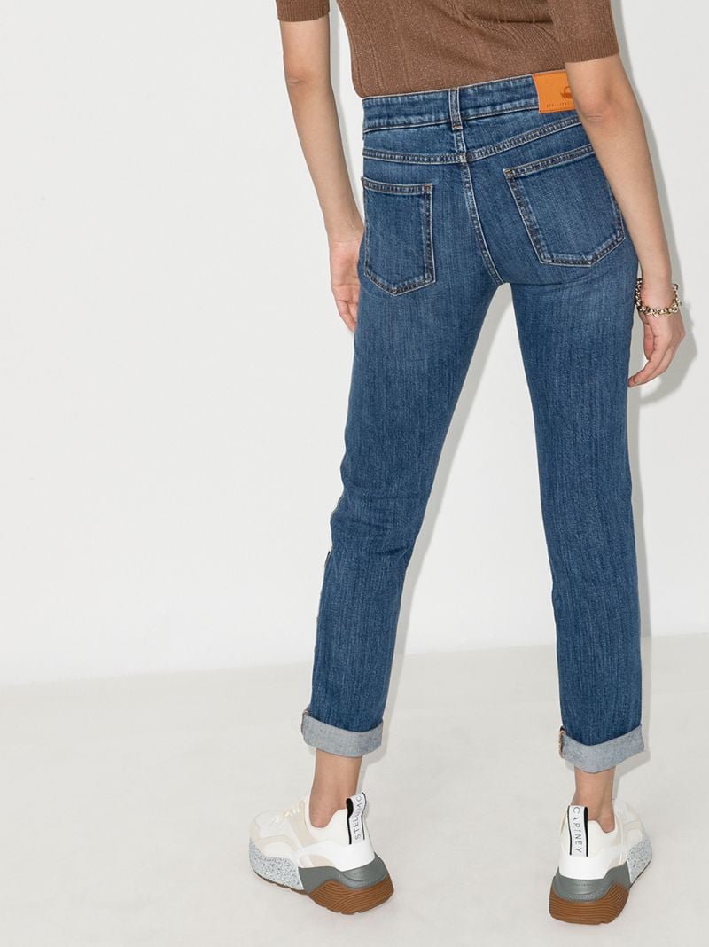 Logo Stripe Cropped Eco Jeans