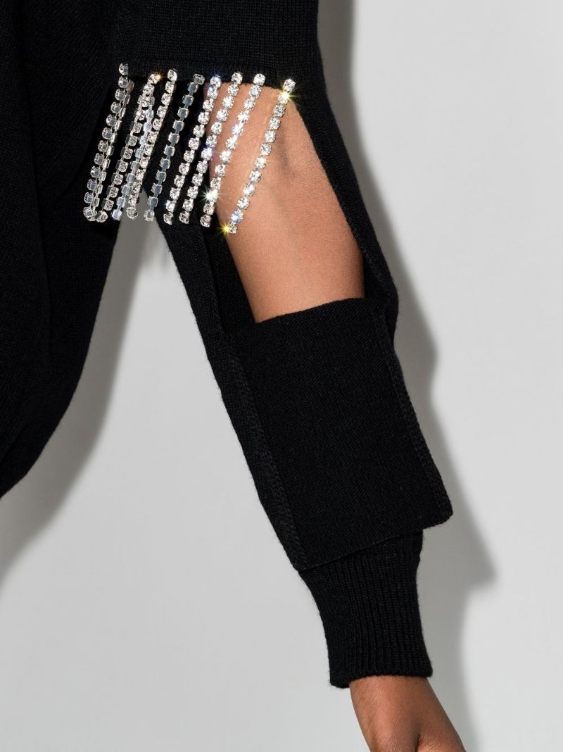 Embellished Cutout Wool Sweater