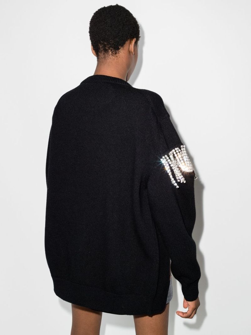 Embellished Cutout Wool Sweater