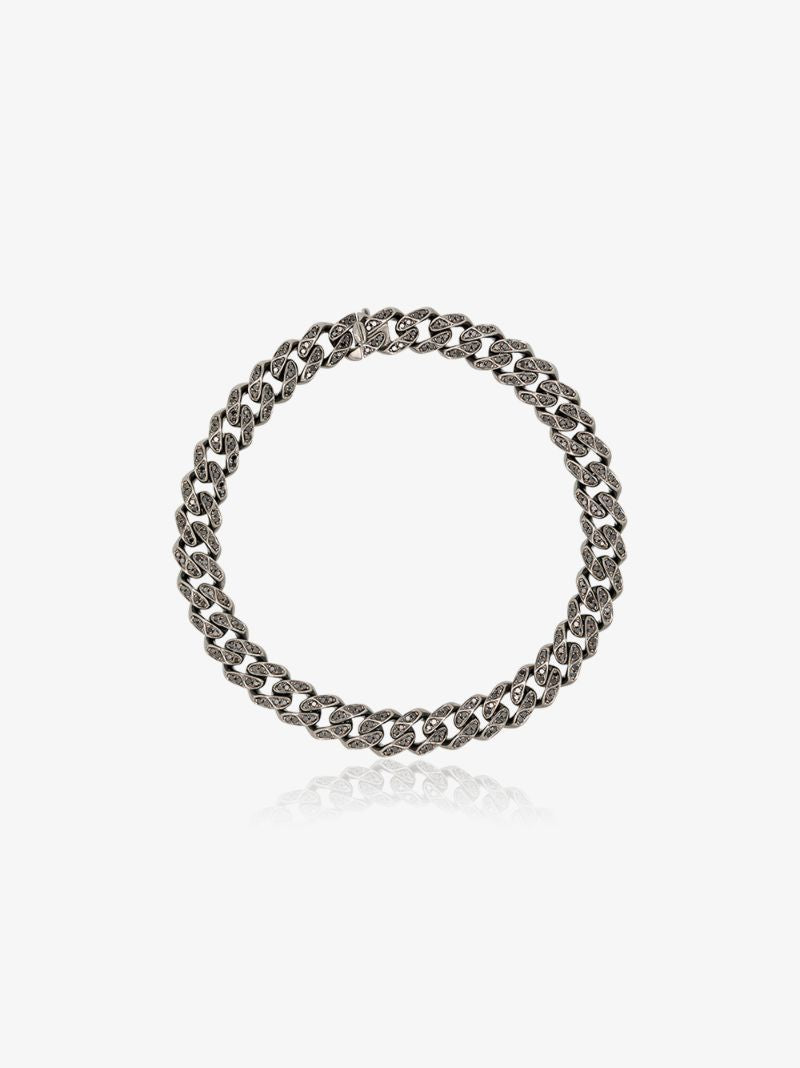 18k Black Gold Diamond-accents Chain Bracelet
