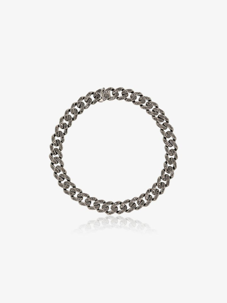 18k Black Gold Diamond-accents Chain Bracelet