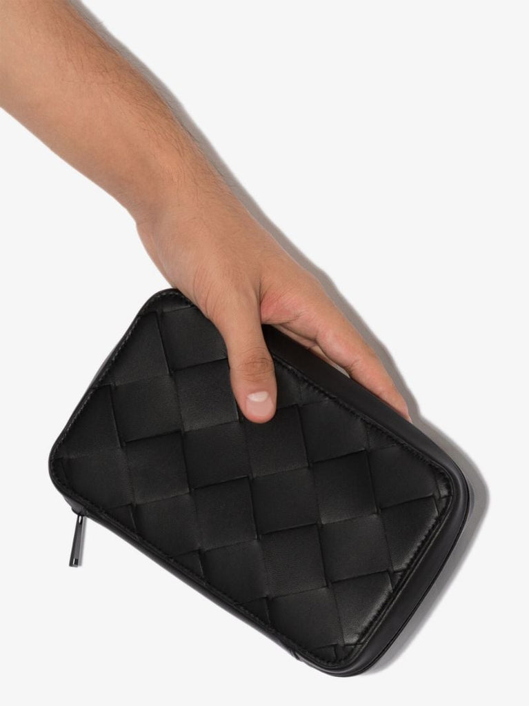 Black Intrecciato Leather Wallet