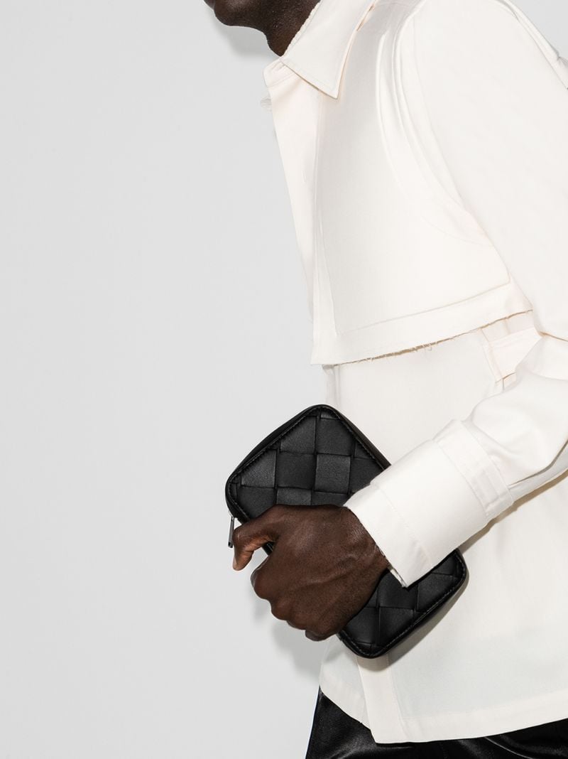 Black Intrecciato Leather Wallet