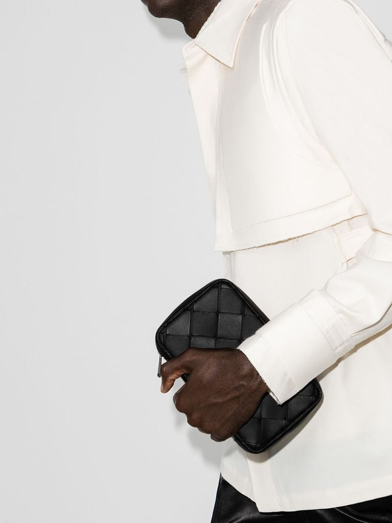 Black Intrecciato Leather Wallet