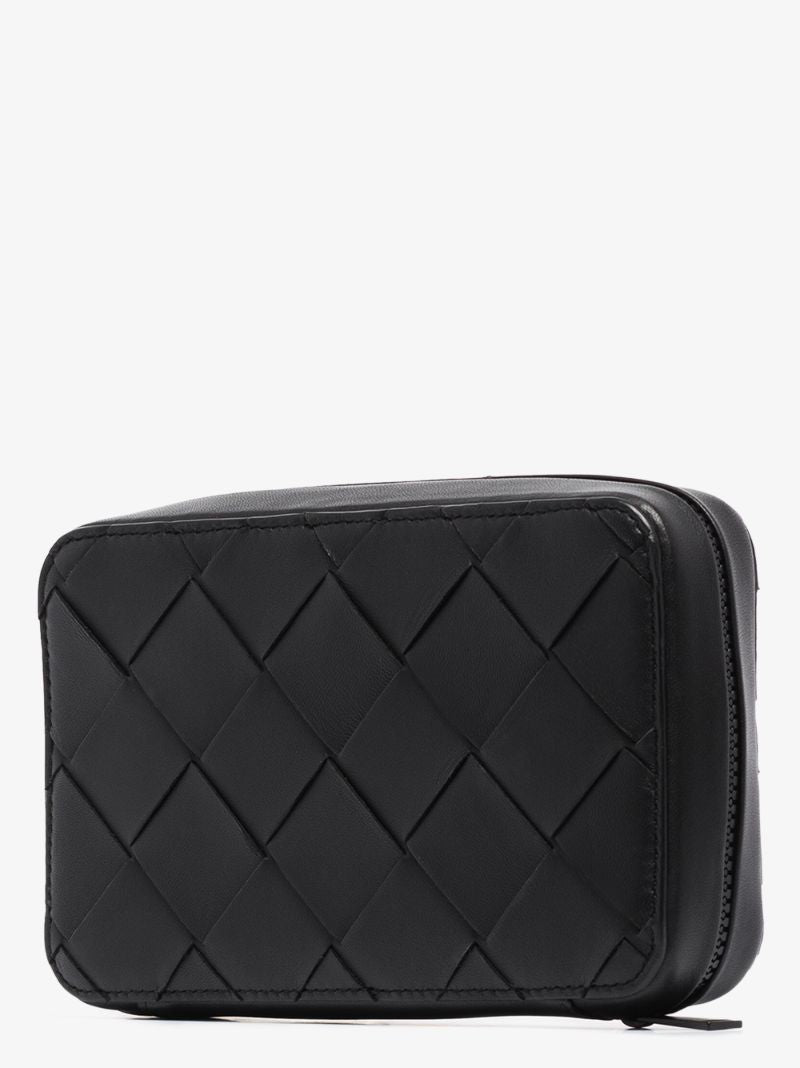 Black Intrecciato Leather Wallet