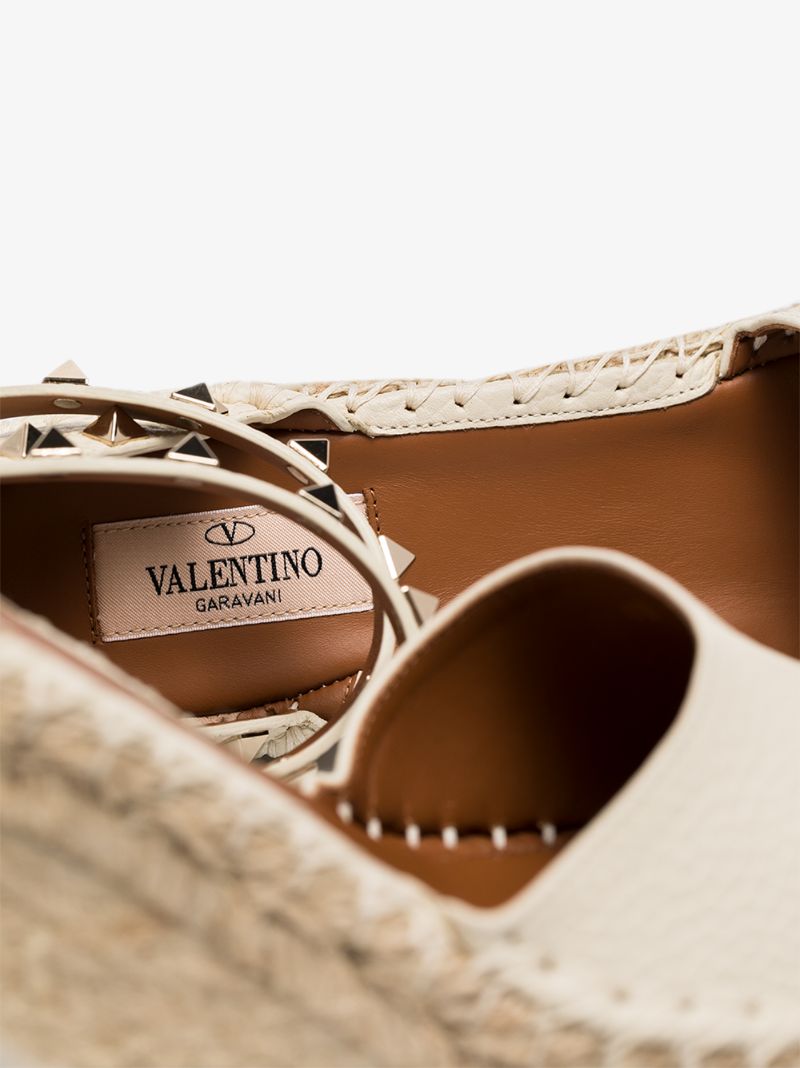 Neutral 85 Rockstud Wedge Espadrilles