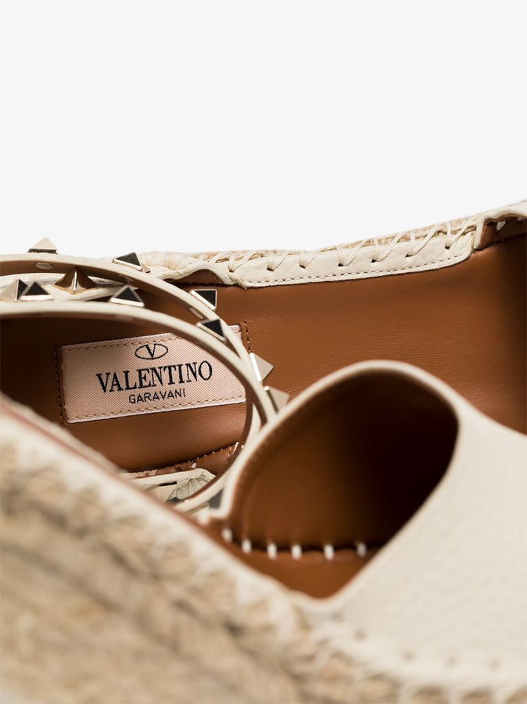Neutral 85 Rockstud Wedge Espadrilles