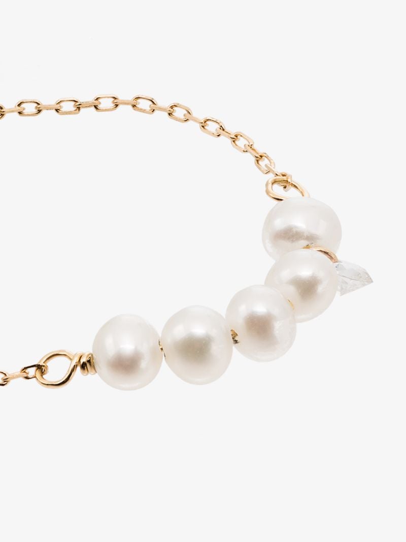 18k Yellow Gold Pearl Diamond Ring