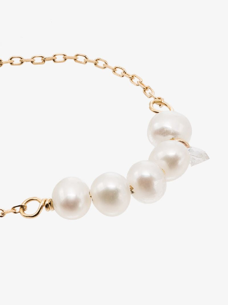 18k Yellow Gold Pearl Diamond Ring
