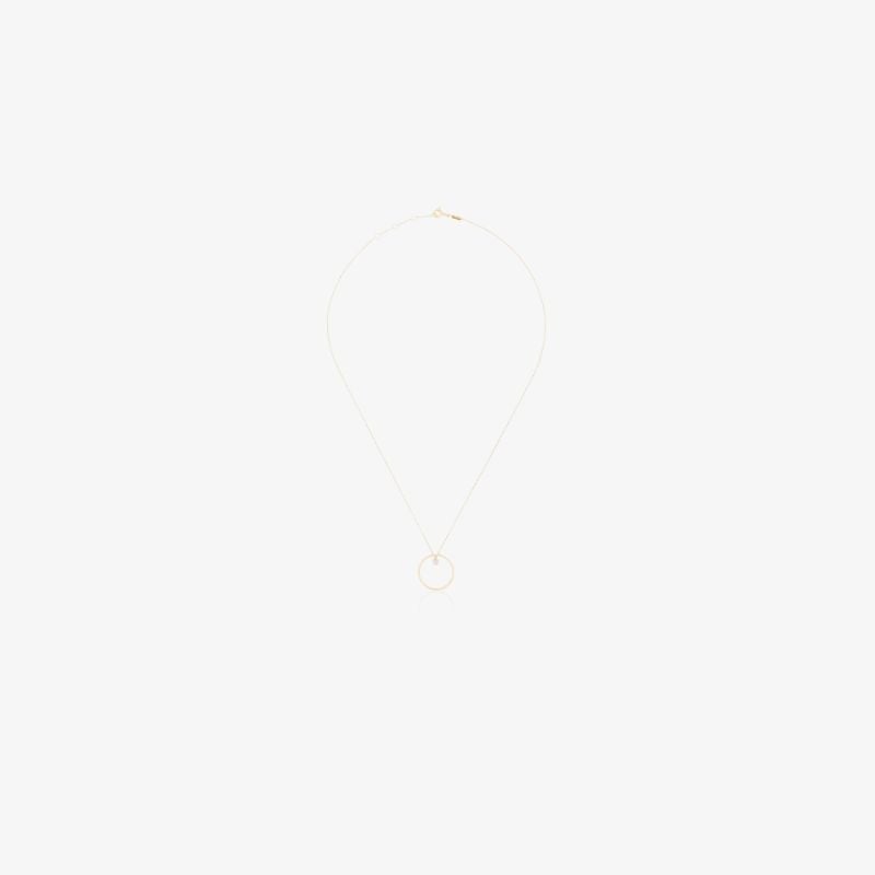 18k Yellow Gold Pink Sapphire Necklace