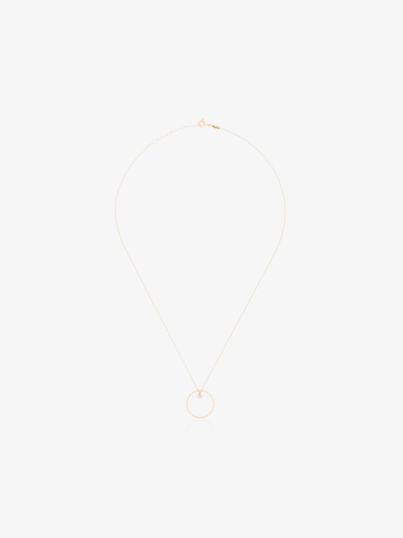18k Yellow Gold Pink Sapphire Necklace