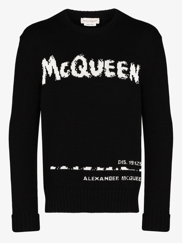 Pixel Knit Graffiti Logo Sweater