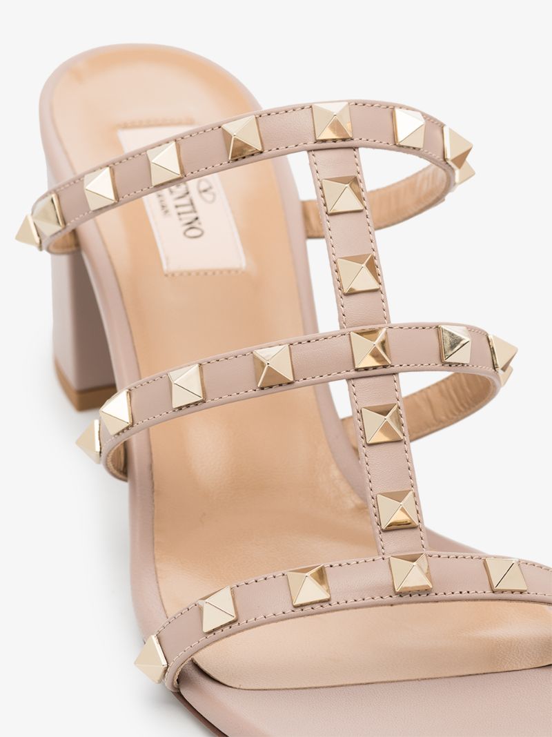 Neutral Rockstud 70 Leather Sandals