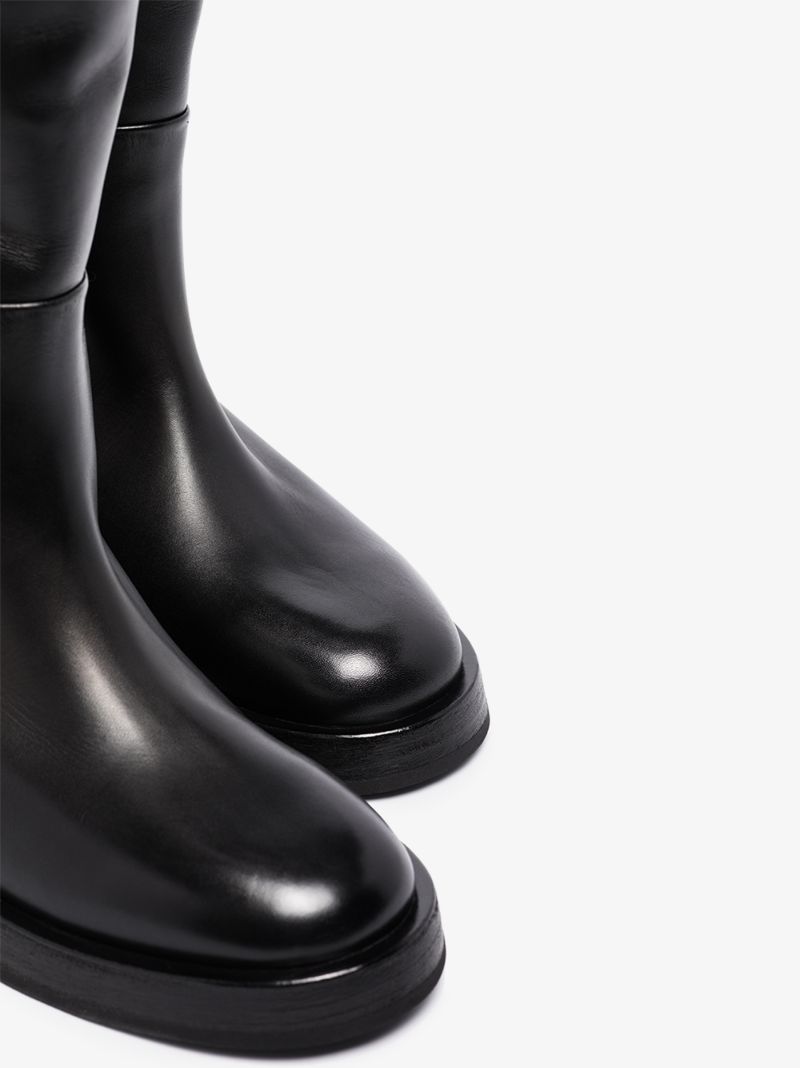 Black Knee-high Leather Boots