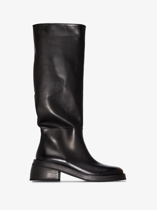 Black Knee-high Leather Boots