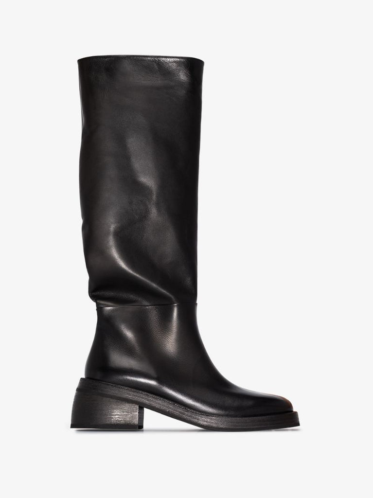 Black Knee-high Leather Boots
