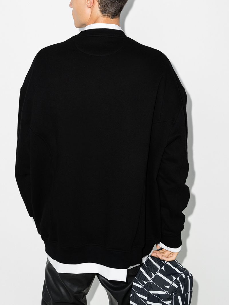 Black Vltn Logo Cotton Sweatshirt