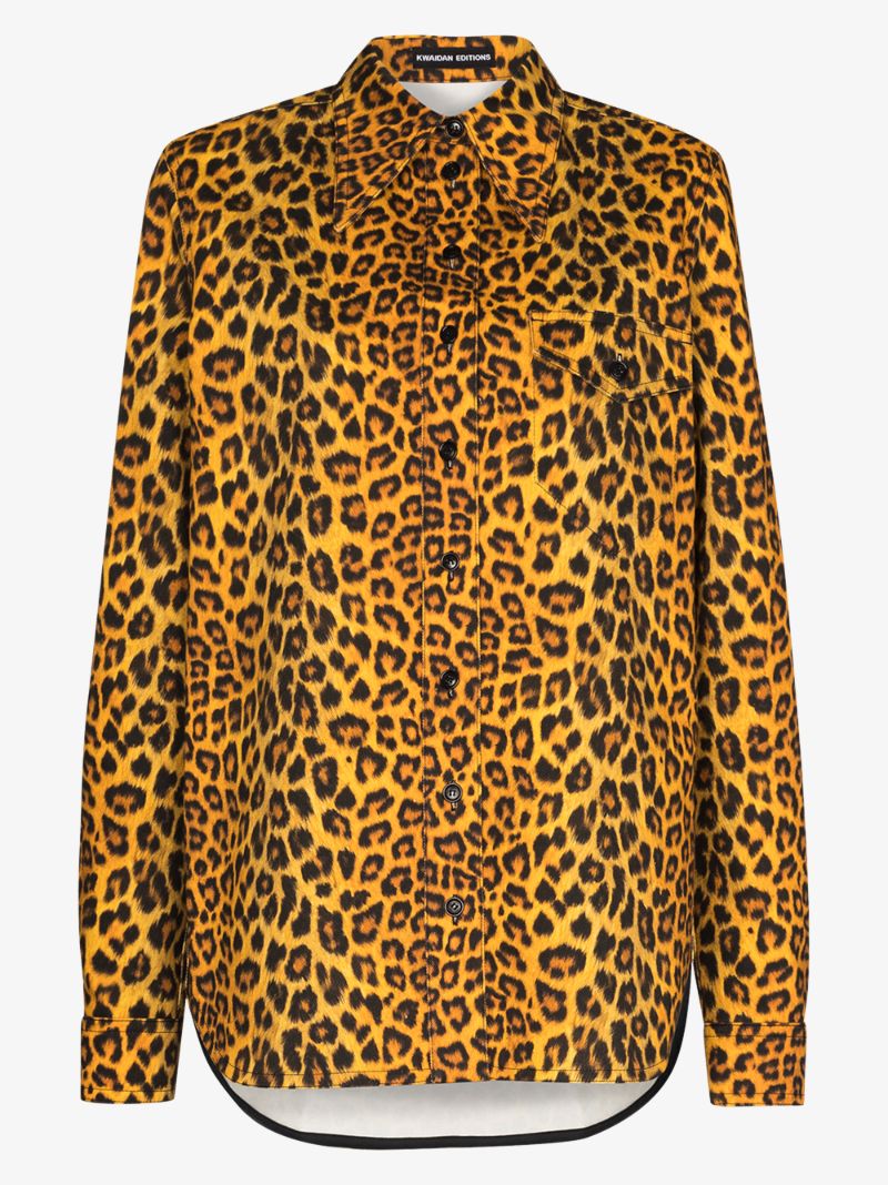 Leopard Print Denim Shirt