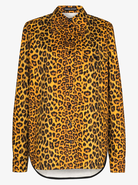Leopard Print Denim Shirt