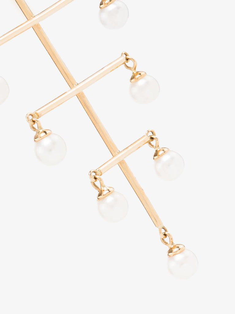 18k Yellow Gold Tree Pearl Earring