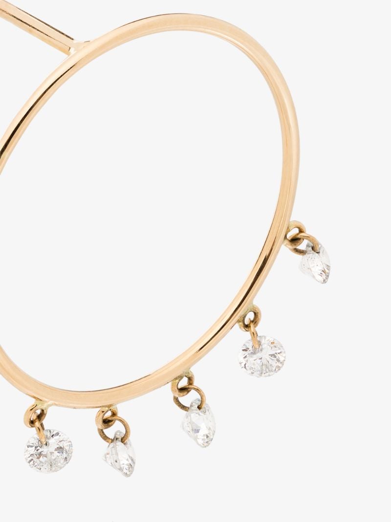 18k Yellow Gold Diamond Hoop Earrings