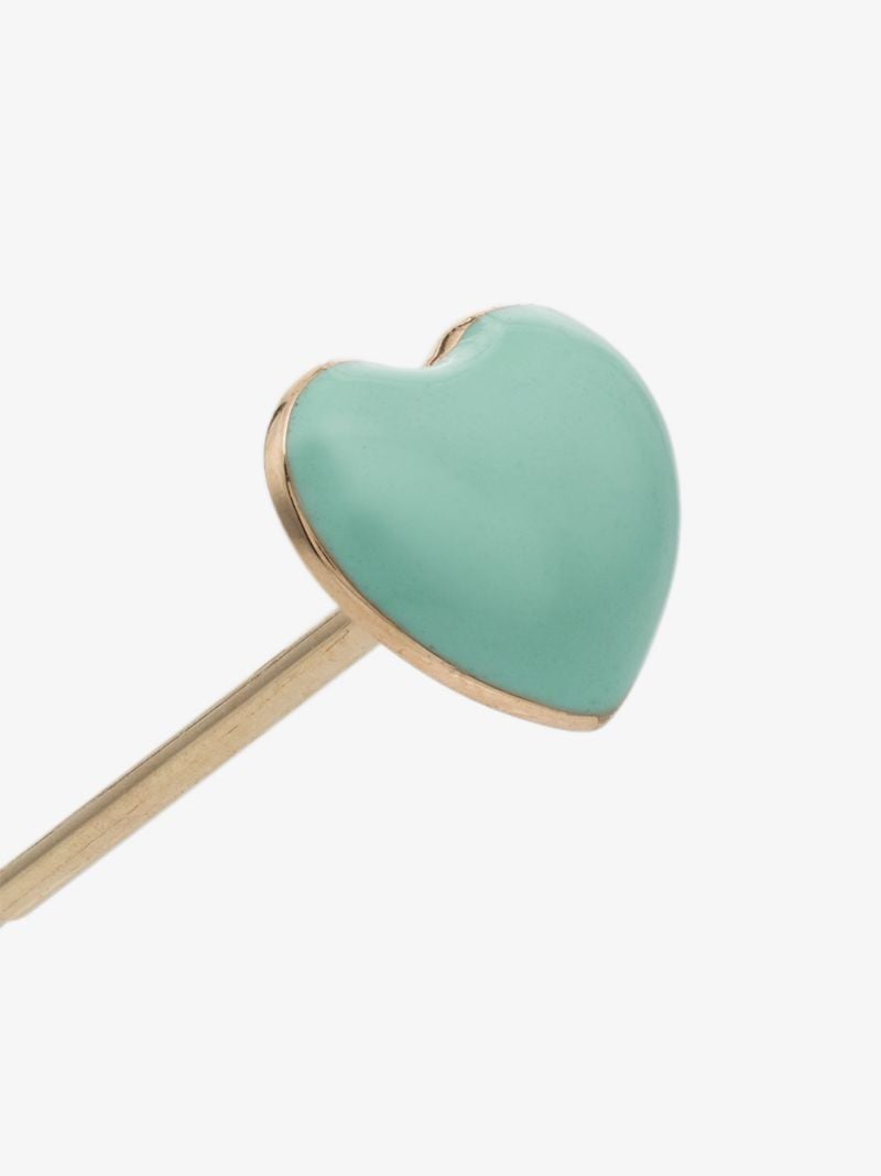 14k Yellow Gold Mini Puffy Heart Single Stud Earring