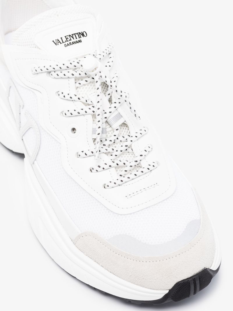 White Shegoes Contrast Panel Sneakers