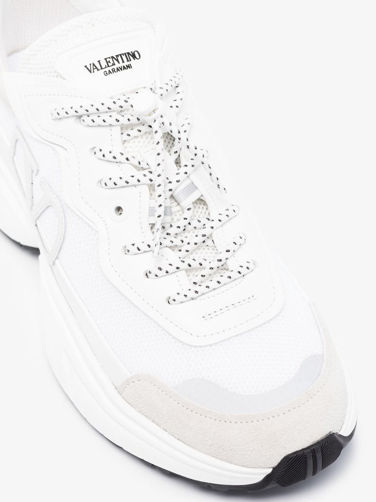 White Shegoes Contrast Panel Sneakers