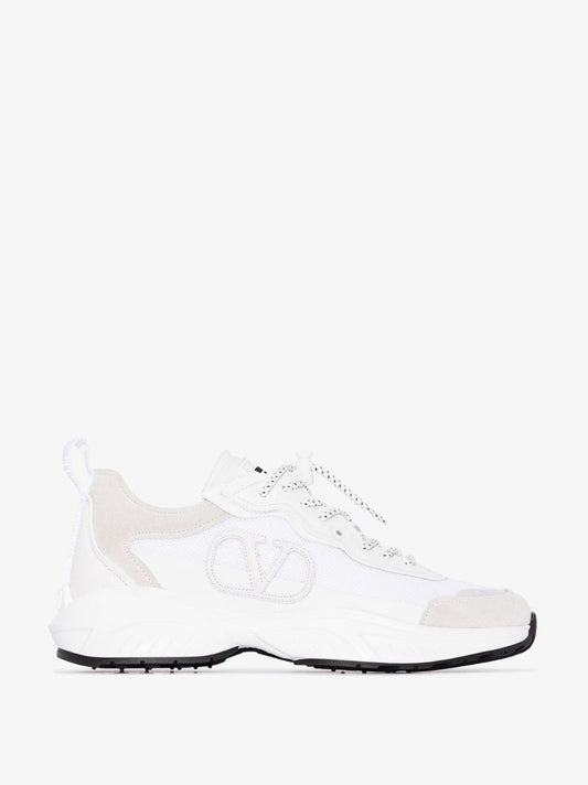 White Shegoes Contrast Panel Sneakers