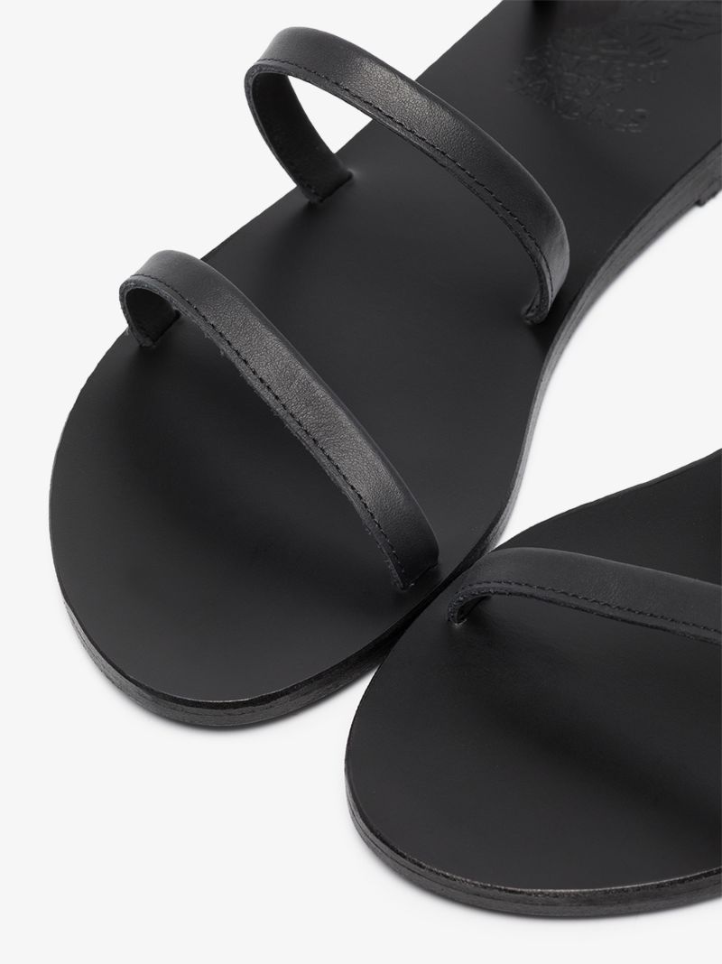 Black Ofis Ankle Wrap Leather Sandals