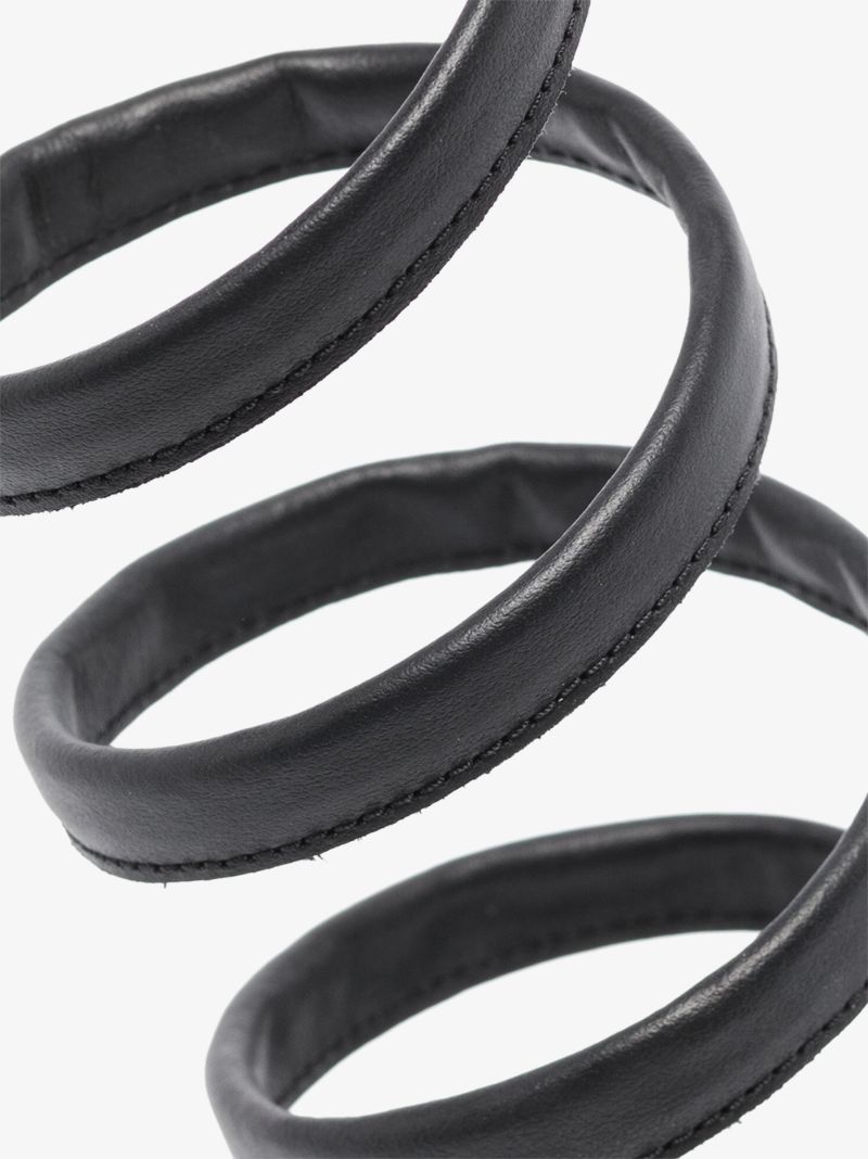 Black Ofis Ankle Wrap Leather Sandals