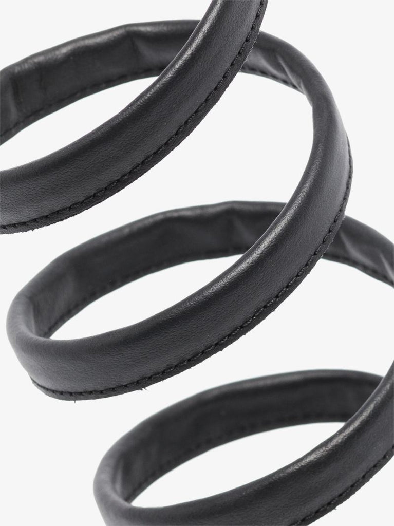Black Ofis Ankle Wrap Leather Sandals
