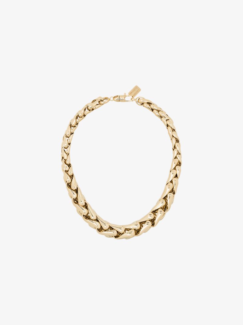 14k Yellow Gold Large Wheaten Link Necklace