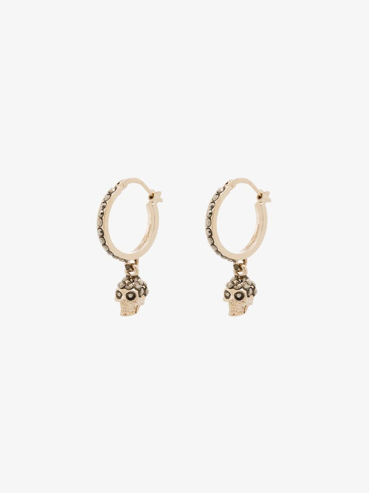 Gold-plated Crystal Skull Earrings