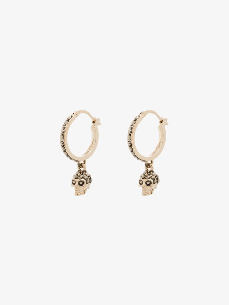 Gold-plated Crystal Skull Earrings