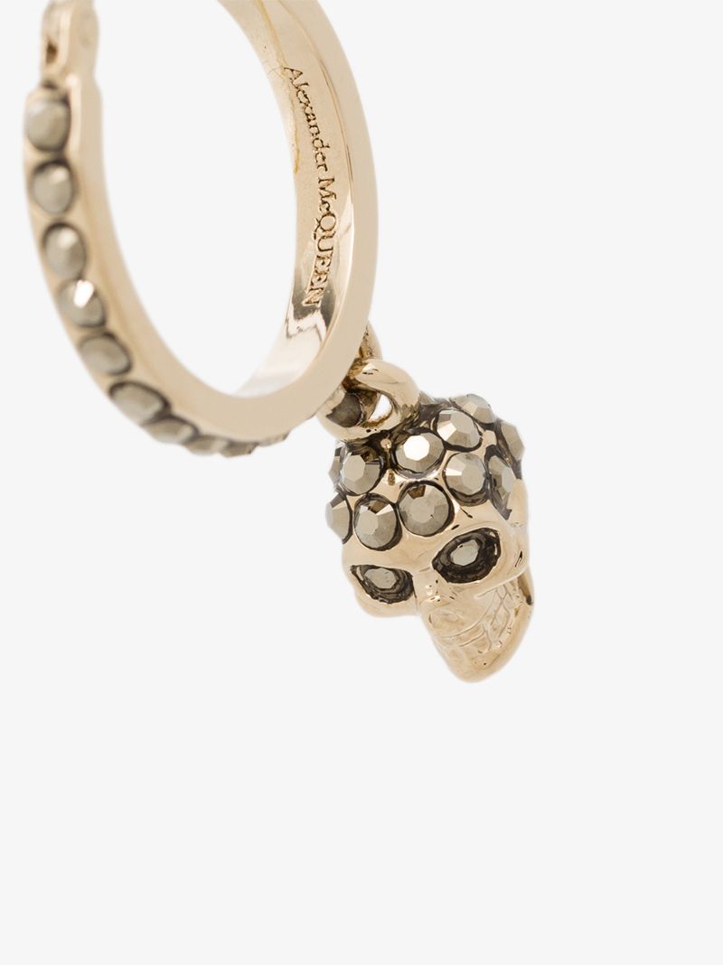Gold-plated Crystal Skull Earrings