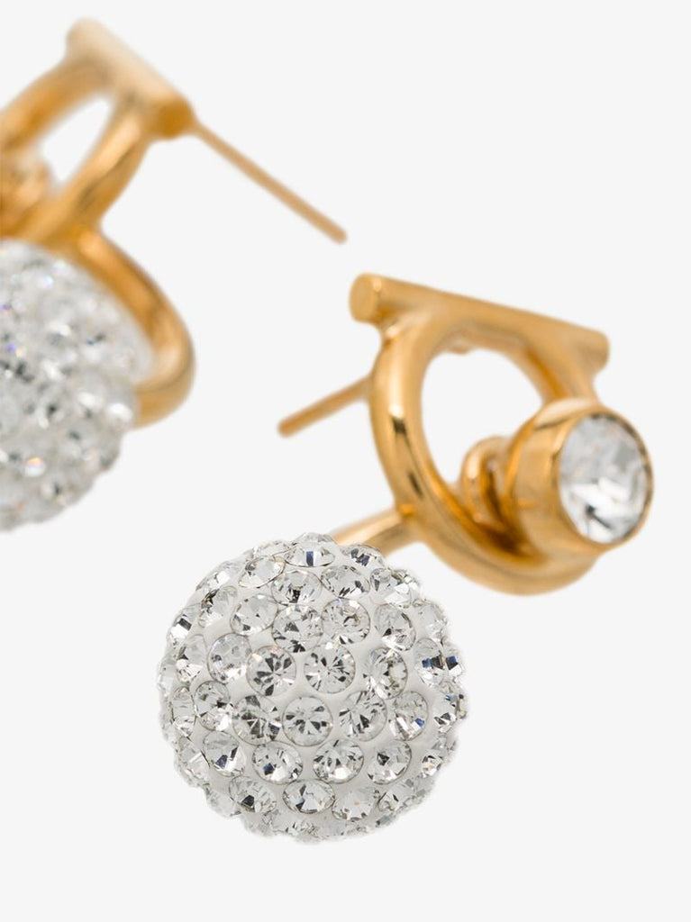 Gold Tone Gancini Crystal Earrings