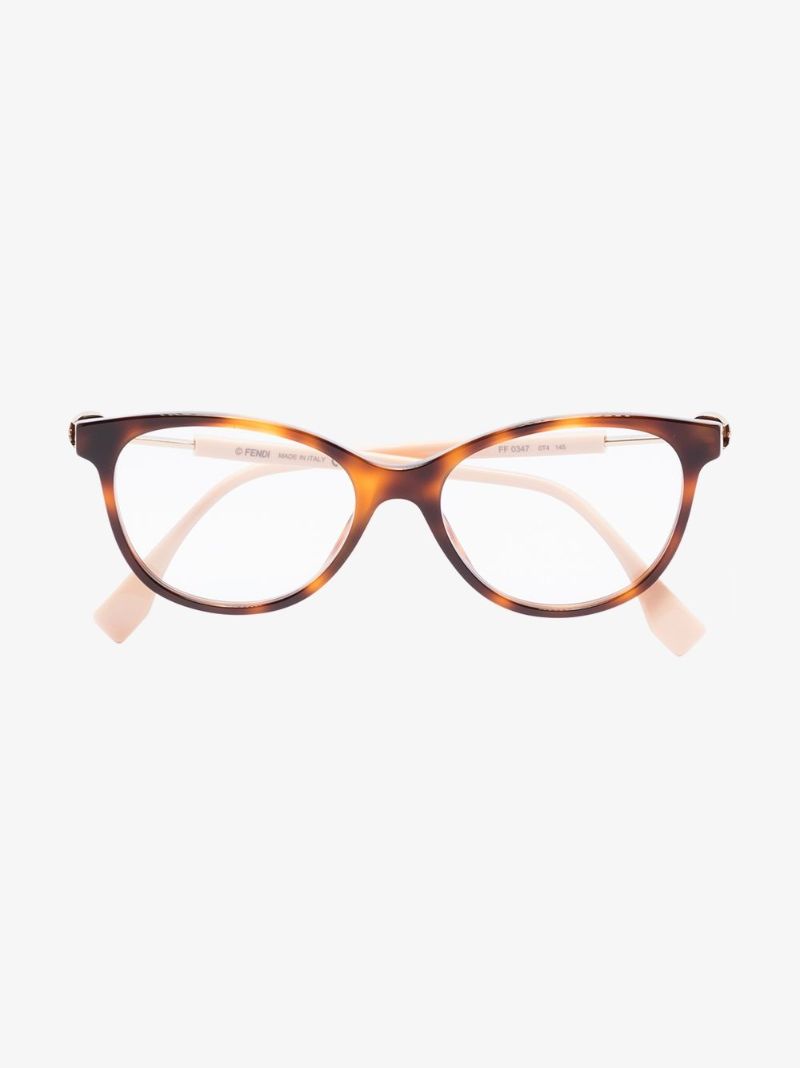 Brown and Pink Round Tortoiseshell Glasses