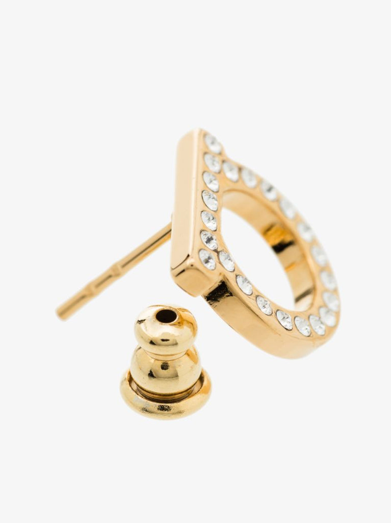 Gold Tone Gancini Crystal Earrings
