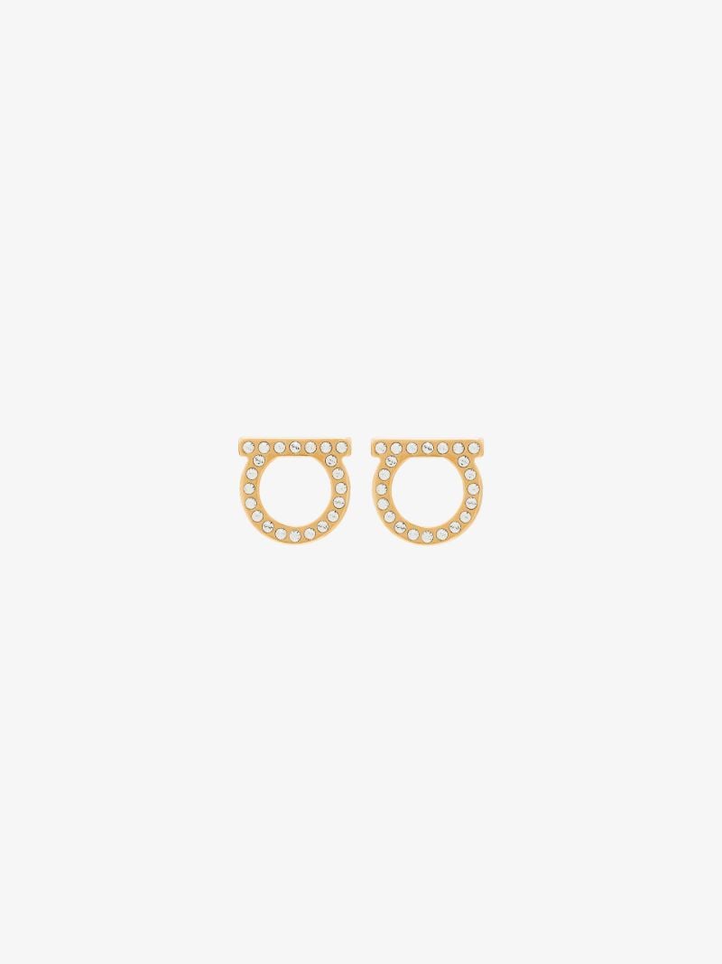 Gold Tone Gancini Crystal Earrings