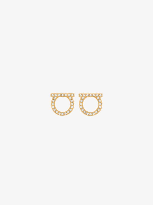 Gold Tone Gancini Crystal Earrings