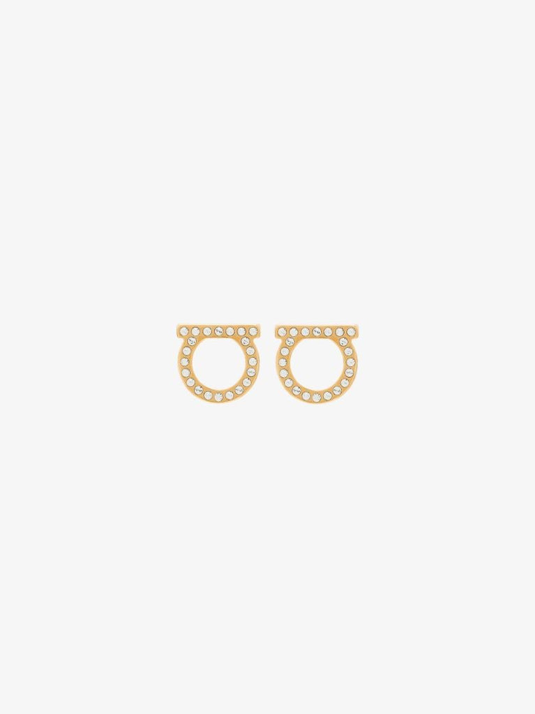 Gold Tone Gancini Crystal Earrings