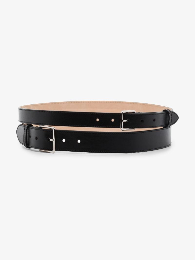 Black Double Leather Belt