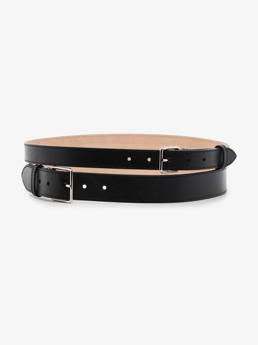 Black Double Leather Belt