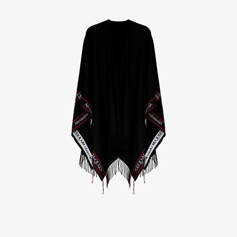 Selvedge Fringed Wool Cape