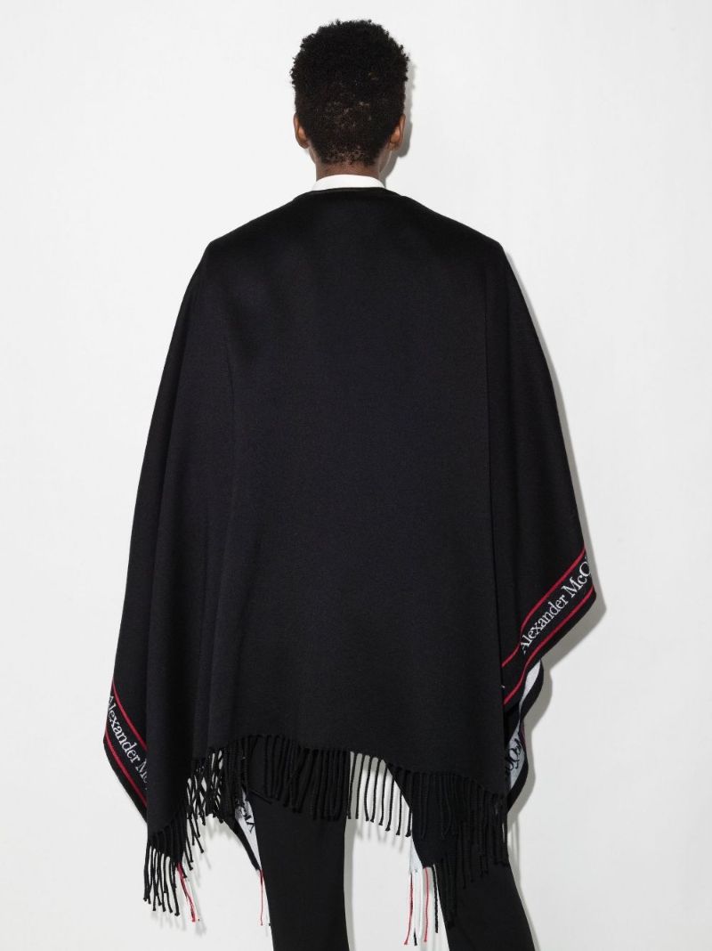 Selvedge Fringed Wool Cape