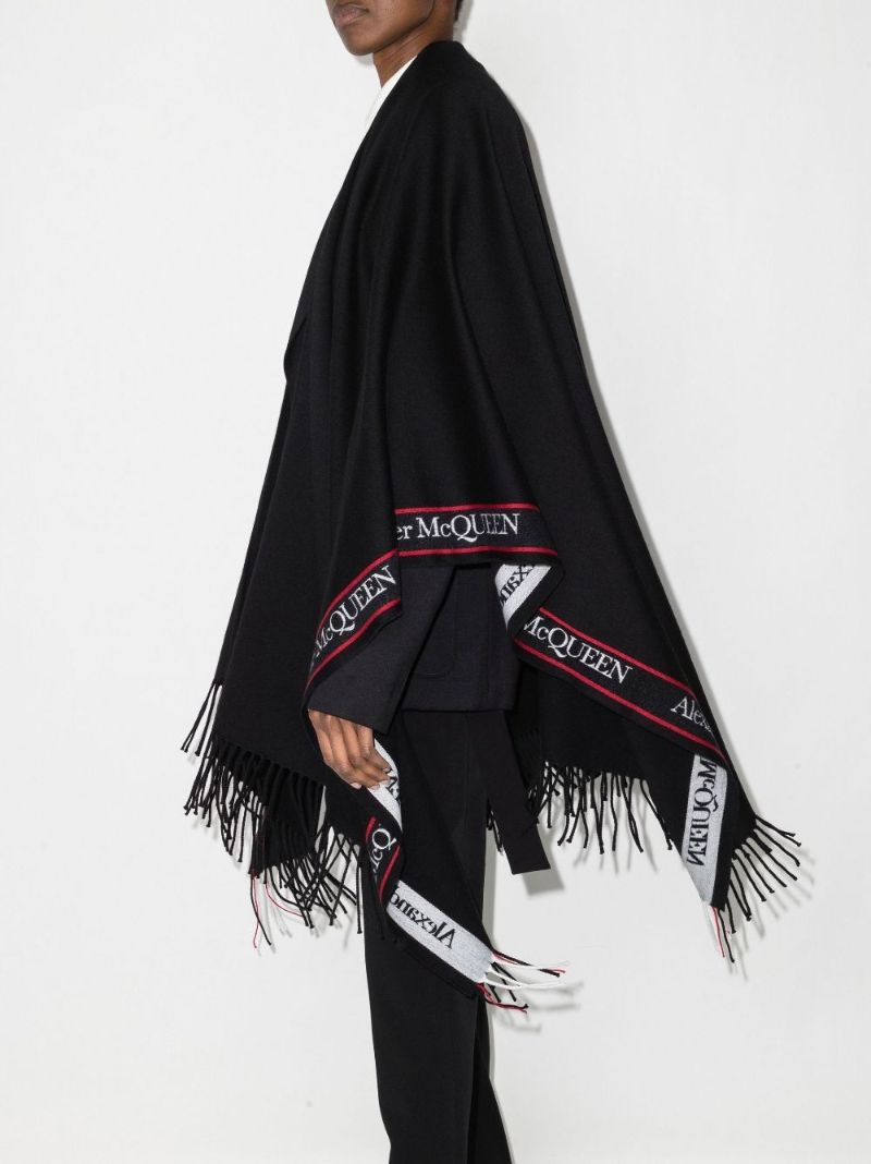 Selvedge Fringed Wool Cape