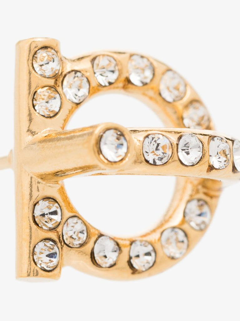 Gold Tone Gancini Crystal Earrings